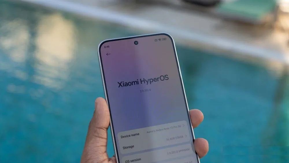 Màn hình điện thoại Redmi Note 15 Pro 5G hiển thị logo Hyper OS 2 (Ảnh: Internet)