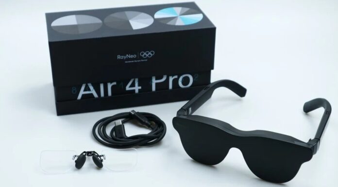 Kính thực tế ảo RayNeo Air 4 Pro (Ảnh: Internet)