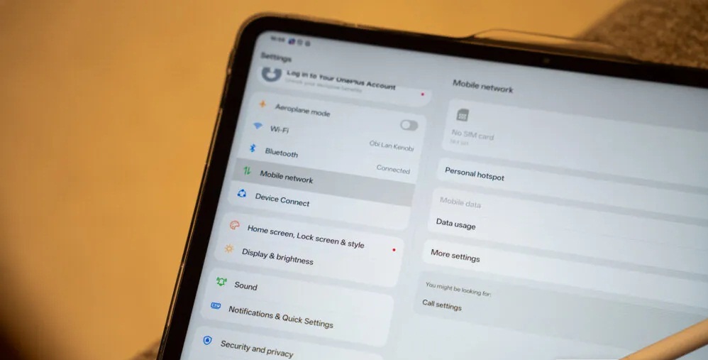 Hỗ trợ kết nối 5G của máy tính bảng OnePlus Pad Go 2 (Ảnh: Internet)