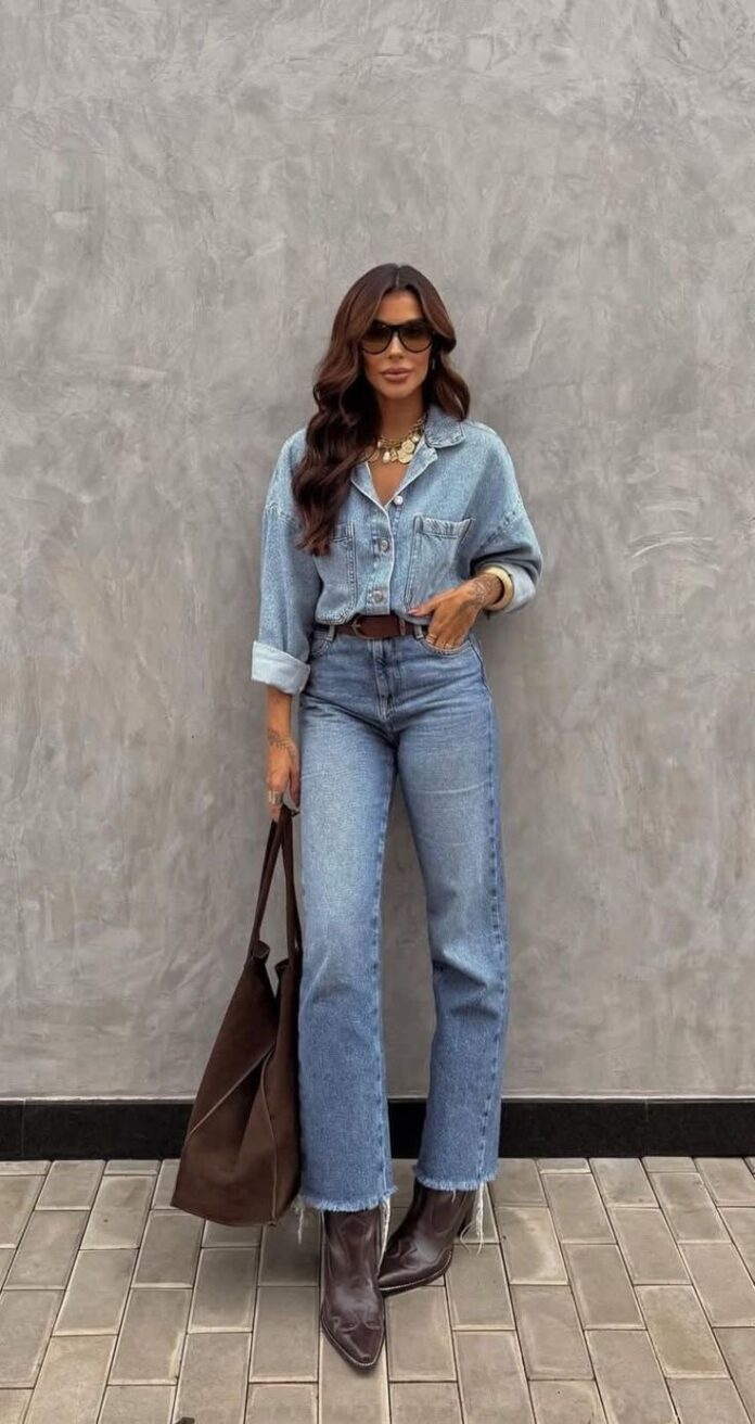 quần jeans dáng ống đứng