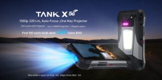 Mẫu điện thoại siêu bền 8849 Tank X sắp ra mắt với tính năng máy chiếu và dung lượng pin khủng Điện thoại 8849 Tank X (Ảnh: Internet)