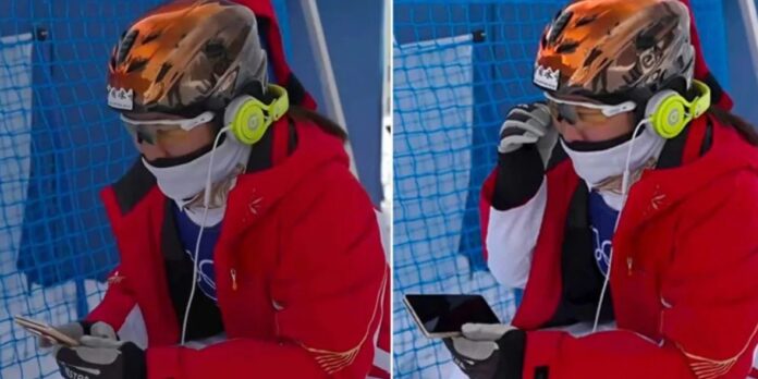 Vận động viên Xu Mengtao cầm chiếc điện thoại được cho là Magic V6 (Ảnh: Internet)