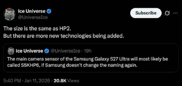 Tiết lộ về camera của điện thoại Galaxy S27 Ultra (Ảnh: Internet)