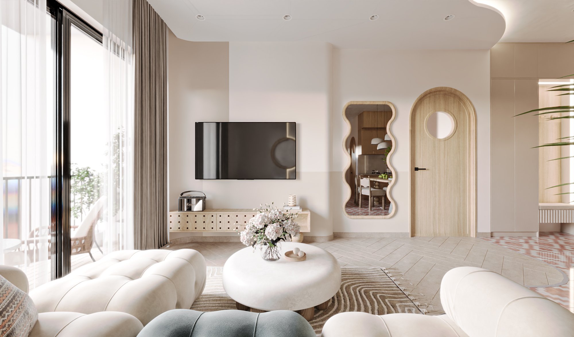 Bố trí ánh sáng đa tầng giúp phòng khách thêm phần tinh tế