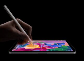 Sử dụng Apple Pencil Pro phác thảo trên iPad Mini 7.