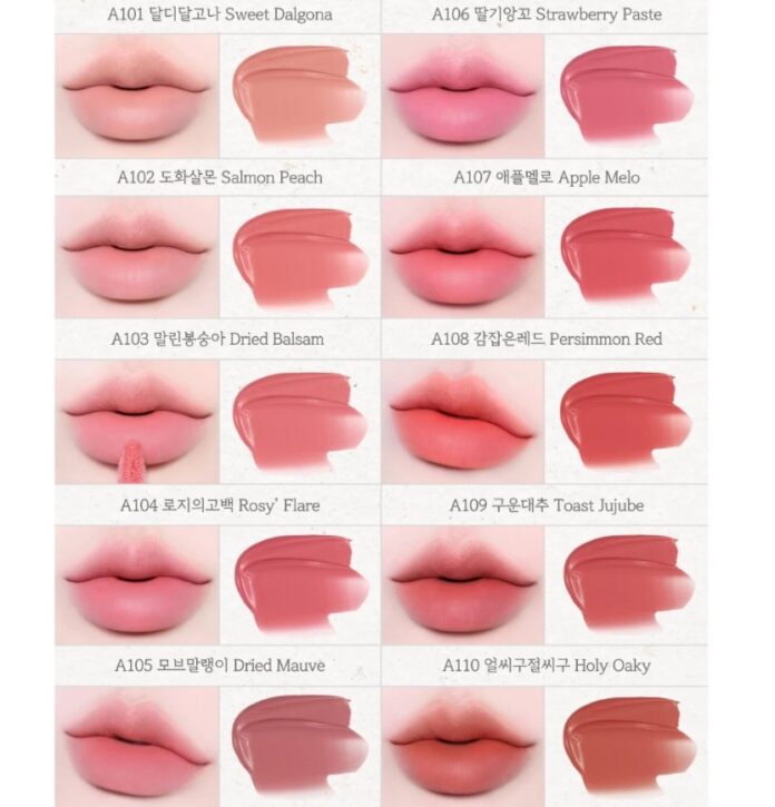 Chi tiết từng màu son