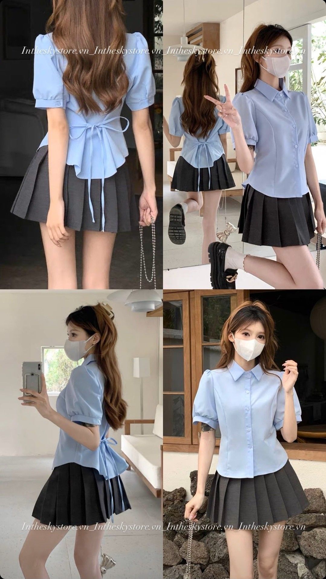 Phối cùng áo sơ mi cách điệu