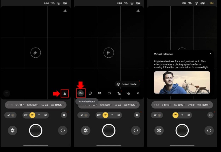 Ứng dụng Expert Raw với tính năng Bộ Phản Xạ Ảo trên điện thoại Galaxy S26 (Ảnh: Internet)