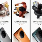 Thông báo ra mắt điện thoại màn hình gập OPPO Find N6 với màu bạc, màu cam, màu đen (Ảnh: Internet)