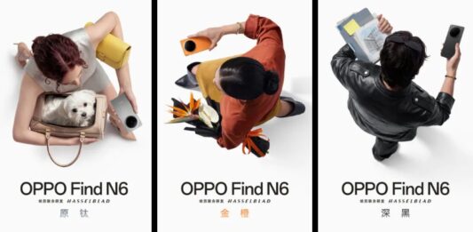 Thông báo ra mắt điện thoại màn hình gập OPPO Find N6 với màu bạc, màu cam, màu đen (Ảnh: Internet)