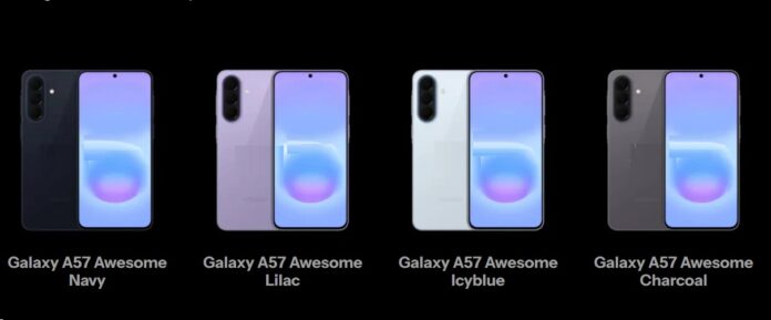 Điện thoại Galaxy A57 với các màu được tiết lộ (Ảnh: Internet)
