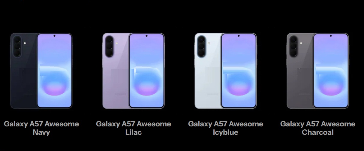 Điện thoại Galaxy A57 với các màu được tiết lộ (Ảnh: Internet)