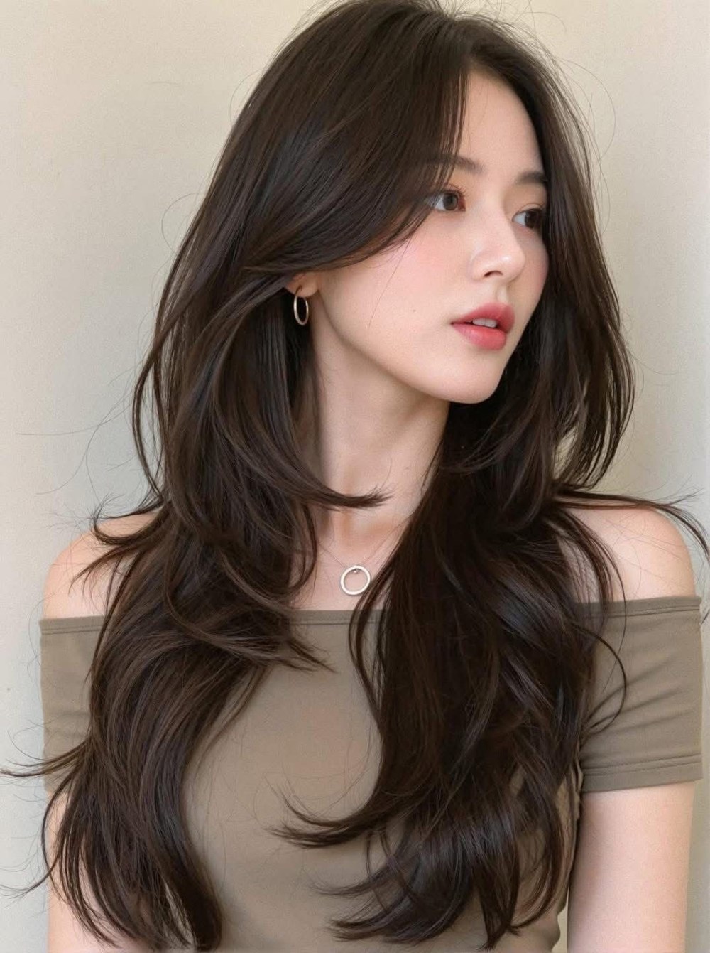 Tóc dài tỉa lớp tự nhiên