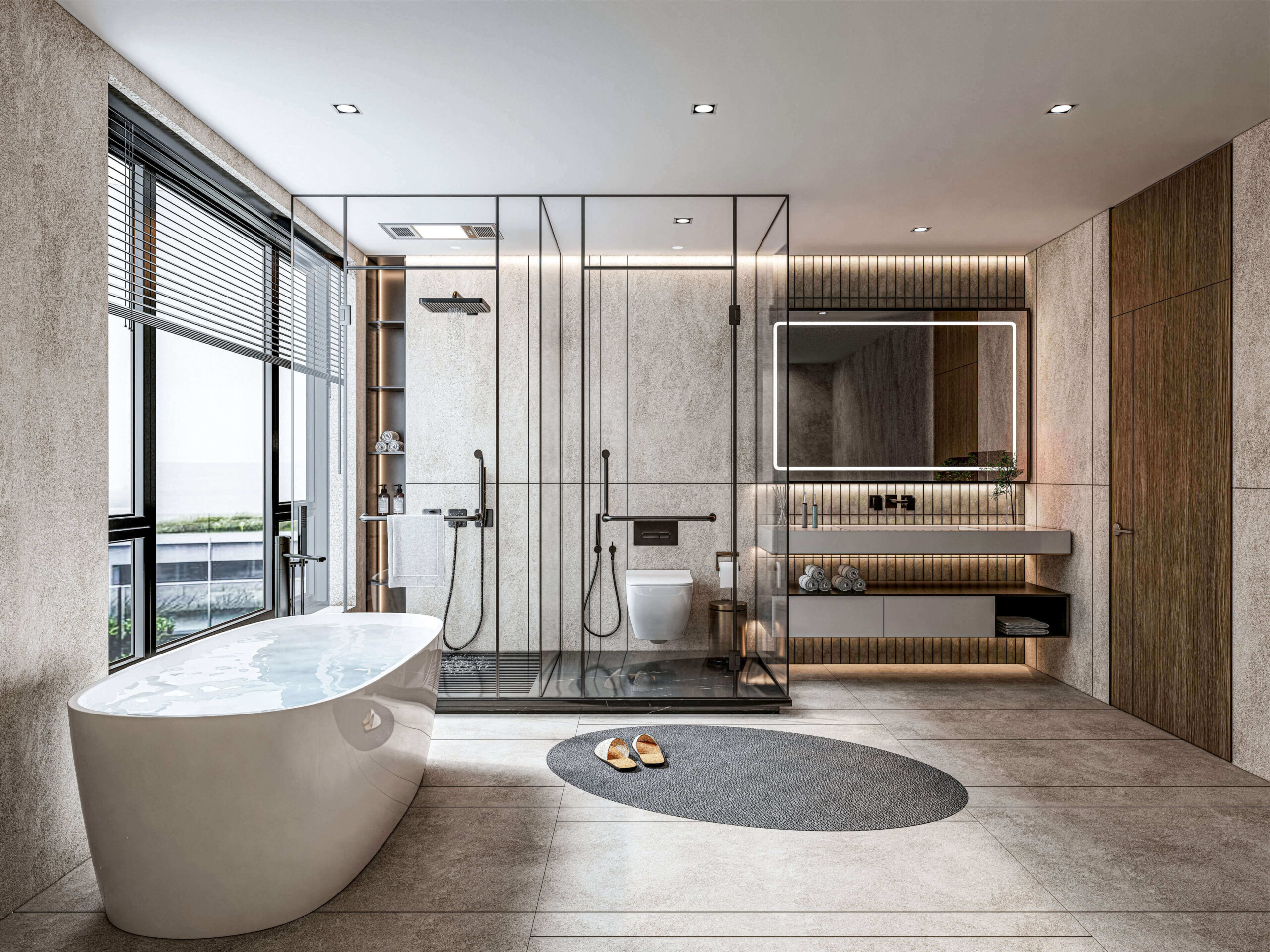 Trải thảm mới cho phòng tắm