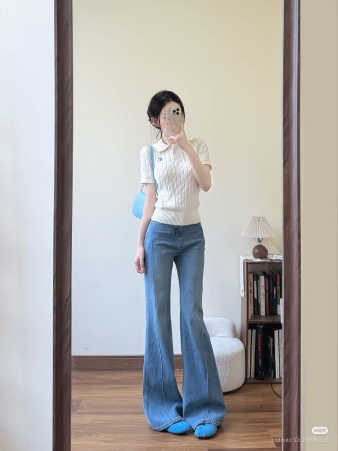Phối cùng Jean ống loe