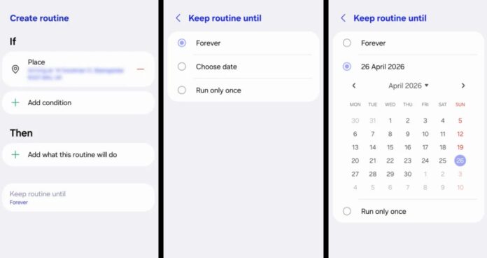 Công cụ tạo hoạt động thói quen trong One UI 8.5 (Ảnh: Internet) Công cụ tạo hoạt động thói quen trong One UI 8.5 (Ảnh: Internet)