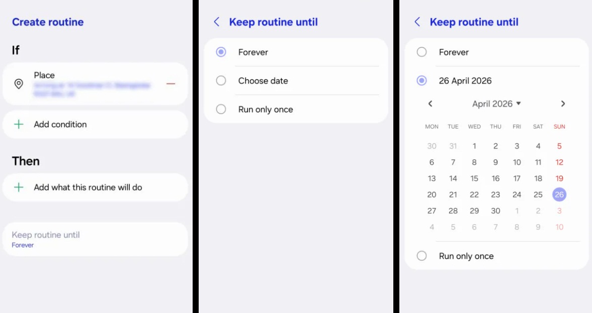Công cụ tạo hoạt động thói quen trong One UI 8.5 (Ảnh: Internet)