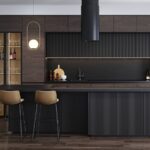 Tủ bếp gỗ tối màu