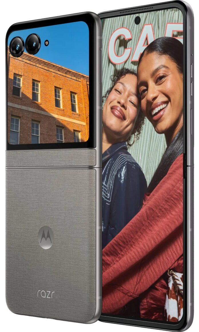 Điện thoại màn hình gập Motorola Razr 2026 màu xám (Ảnh: Internet)