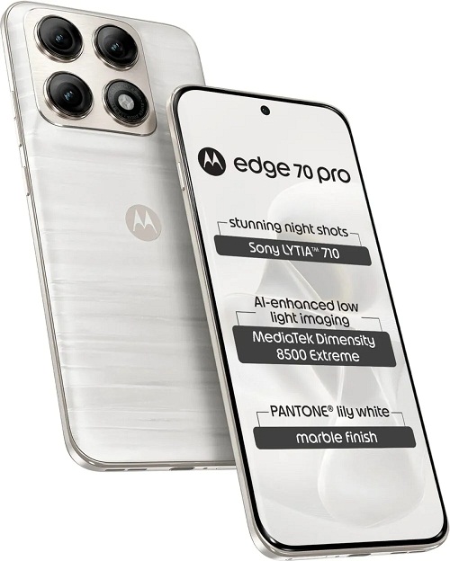 Điện thoại Motorola Edge 70 Pro phiên bản màu Pantone Lily White (Ảnh: Internet)