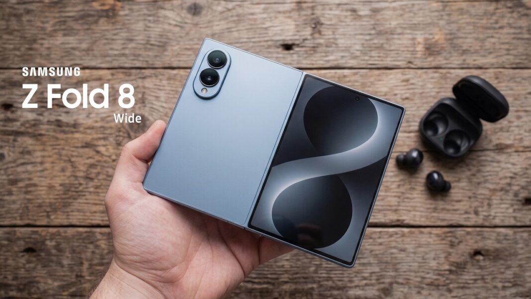 Hình ảnh dự đoán điện thoại gập Galaxy Z Fold 8 Wide của Samsung (Ảnh: Internet)