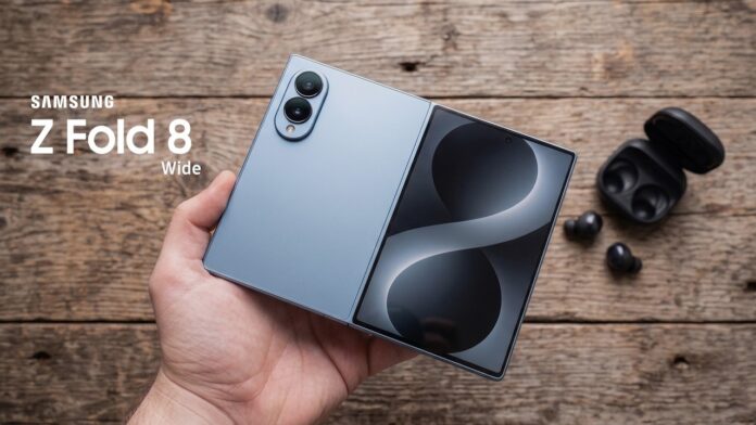 Hình ảnh dự đoán điện thoại gập Galaxy Z Fold 8 Wide của Samsung (Ảnh: Internet)