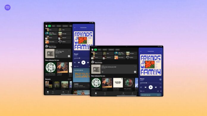 Giao diện mới của Spotify trên máy tính bảng (Ảnh: Internet)