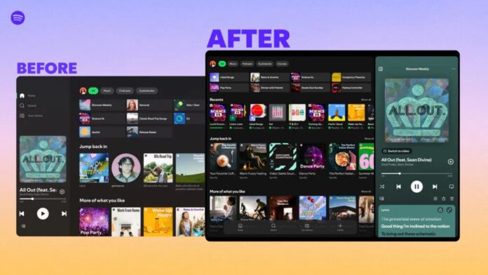 Giao diện mới của Spotify trên máy tính bảng (Ảnh: Internet)