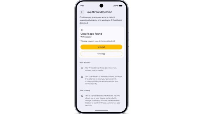 Tính năng Phát hiện Mối đe dọa Trực tiếp trên Android (Ảnh: Internet)