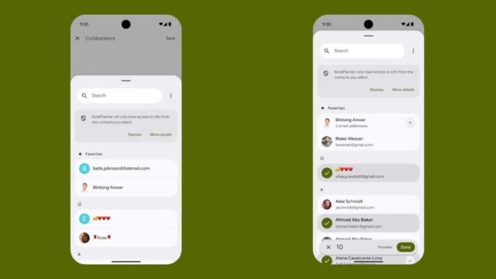 Tính năng chọn Danh bạ của Android 17 (Ảnh: Internet)