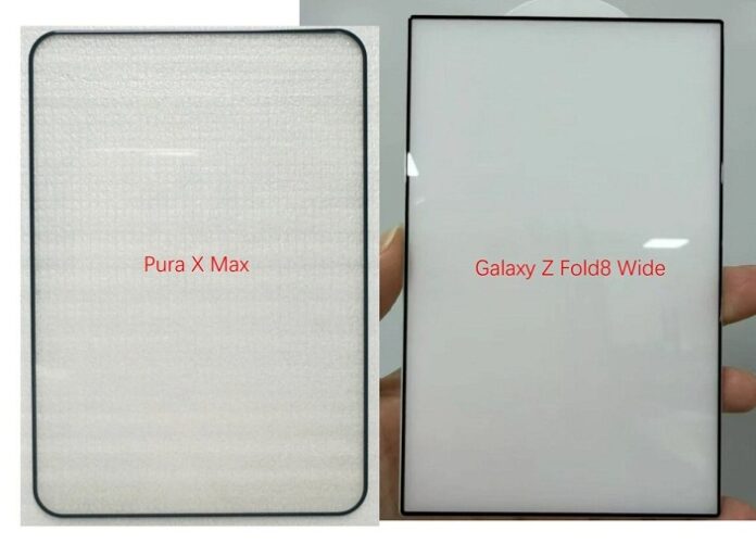 Hình ảnh tiết lộ miếng dán màn hình cường lực của điện thoại gập Galaxy Z Fold 8 Wide (Ảnh: Internet)