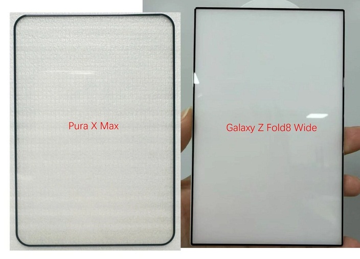 Hình ảnh tiết lộ miếng dán màn hình cường lực của điện thoại gập Galaxy Z Fold 8 Wide (Ảnh: Internet)