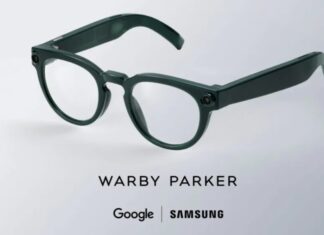 Kính thông minh của Samsung và Google với thương hiệu Warby Parker (Ảnh: Internet)