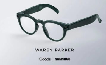 Kính thông minh của Samsung và Google với thương hiệu Warby Parker (Ảnh: Internet)