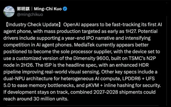Ming-Chi Kuo nói về điện thoại AI của OpenAI (Ảnh: Internet)