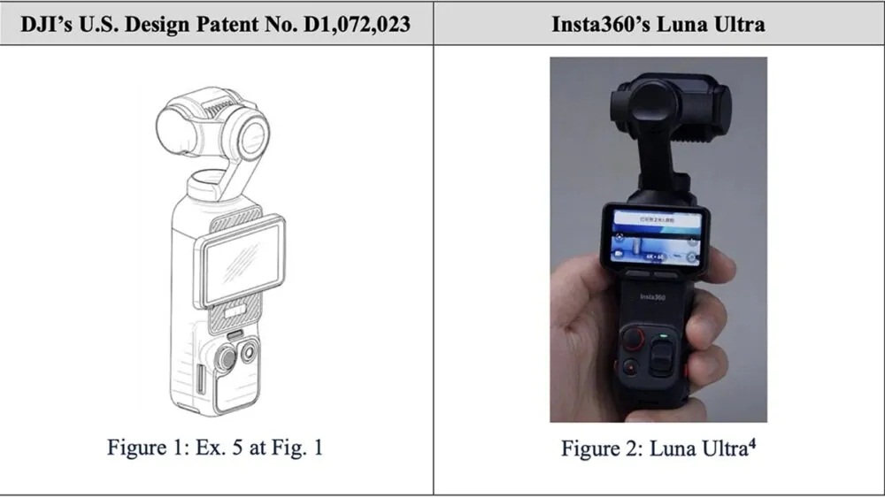 Đơn kiện của DJI chống lại mẫu camera Insta360 Luna Ultra (Ảnh: Internet)