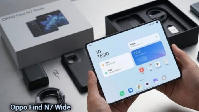 Hình ảnh dự đoán điện thoại màn hình gập OPPO Find N7 Wide (Ảnh: Internet)