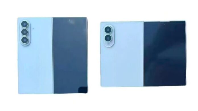 Mô hình điện thoại gập Galaxy Z Fold 8 Ultra (trái) và Galaxy Z Fold 8 Wide (phải) (Ảnh: Internet)