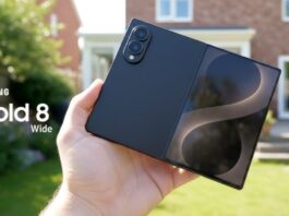 Điện thoại màn hình gập Galaxy Z Fold 8 phiên bản rộng của Samsung có thể giảm nếp gấp màn hình? Hình ảnh dự đoán điện thoại màn hình gập Galaxy Z Fold 8 phiên bản rộng của Samsung (Ảnh: Internet)