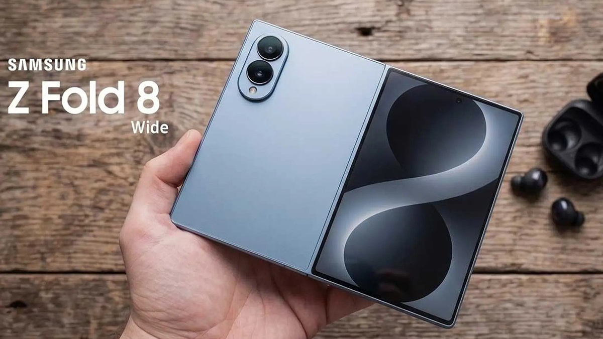 Hình ảnh dự đoán điện thoại màn hình gập Galaxy Z Fold 8 phiên bản rộng của Samsung (Ảnh: Internet)