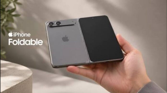 Hình ảnh dự đoán iPhone màn hình gập của Apple (Ảnh: Internet) Hình ảnh dự đoán iPhone màn hình gập của Apple (Ảnh: Internet)