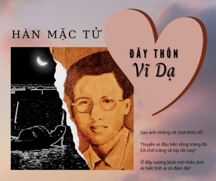 Bài thơ Đây thôn Vĩ Dạ. Nguồn: Internet
